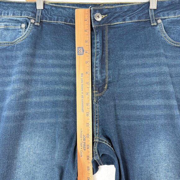 Bloomchic Stretchy Flare Jeans Womens US 22 3X Blue Dark Wash NEW - Picture 5 of 8
